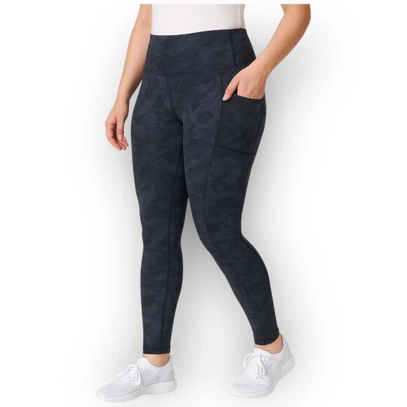 Mondetta Textured Leggings Large Black Performance Luxury Full Length Pockets - Picture 1 of 5